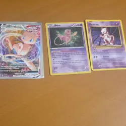 Pokemon Mew VMAX, Mew, Mewtwo Foil & Regular Cards Fusion Strike WC 2023 Lot - Image 1