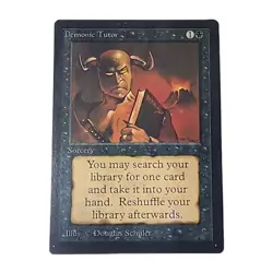 Beta DEMONIC TUTOR Collector's Edition MTG - Image 1