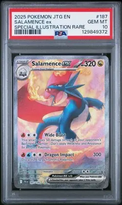 SALAMENCE EX #187 PSA 10 • 2025 POKEMON JOURNEY TOGETHER Special Illus Rare - Image 1