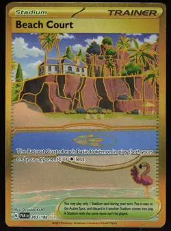 Beach Court 263/182 Hyper Rare Paradox Rift Pokemon - QTY - Image 1