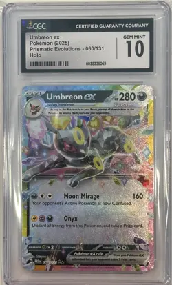 2025 Pokemon Prismatic Evolutions Umbreon EX 060/131 CGC 10 - Image 1
