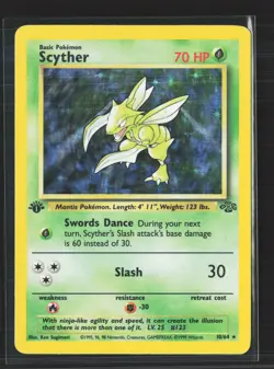 Pokemon 1999 Jungle Scyther 1st Edition #10/64 - Image 1