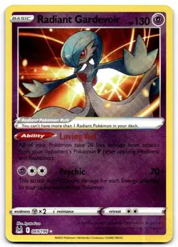 Radiant Gardevoir 069/196 Radiant Rare Lost Origin Pokemon Holo Near Mint - Image 1