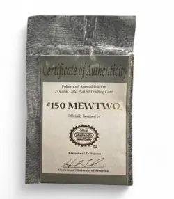 Vintage 1999 Burger King Pokemon 23k Gold Plated Mewtwo Collectible Card - Image 5