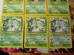 Pokemon TCG Base Set Lot WOTC 1999 Weedle 69/102, Kakuna 33/102, Beedril 17/102 - Image 4
