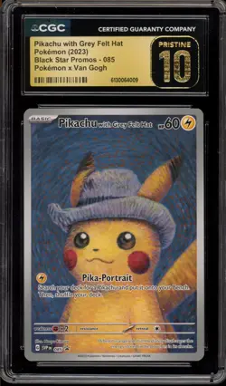 Pokemon Pikachu with Grey Felt Hat Van Gogh FA Promo SVP EN 085 CGC 10 Pristine - Image 1