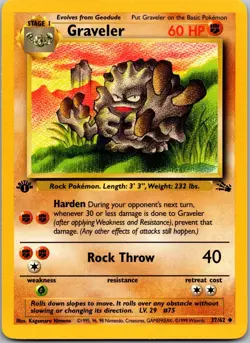 Graveler 37/62 - Fossil Pokemon TCG LP 1st Edition - Image 1