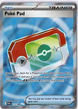 Pokemon Poke Pad Full Art Holo Trainer-Item POR 113/088 - Image 1