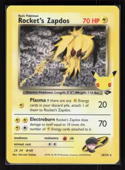 Rocket's Zapdos Holo Classic Collection Pokemon Celebrations: 15/132 NM - Image 1