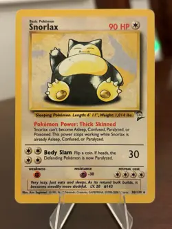Snorlax 30/130 Non-Holo Pokemon Base Set 2 MP - Image 1