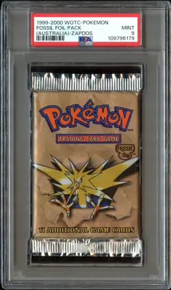 PSA 9 MINT Fossil RED LOGOS (1999-2000) Australia SEALED Pack Pokemon 179 - Image 2