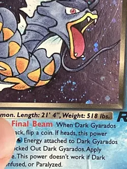 Dark Gyarados 8/82 Holo Team Rocket with Swirl Pokemon TCG - Image 3