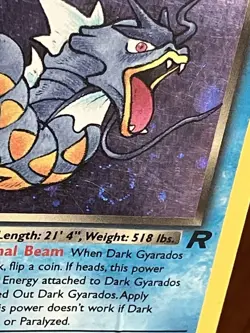 Dark Gyarados 8/82 Holo Team Rocket with Swirl Pokemon TCG - Image 4