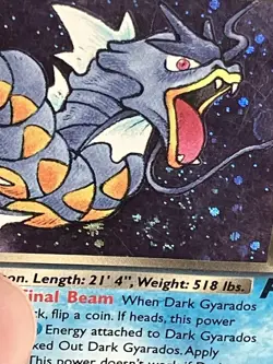 Dark Gyarados 8/82 Holo Team Rocket with Swirl Pokemon TCG - Image 5
