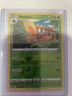 Reverse Holo Mothim 011/172 Rare Brilliant Stars Pokemon TCG - Image 1