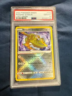 Graded PSA 10 2022 Pokemon SWSH Radiant Steelix Lost Origin #124 GEM MT - Image 1