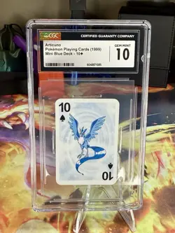 1999 BICYCLE POKEMON MINI PLAYING CARDS BLUE DECK ARTICUNO CGC MINT 10 - Image 1