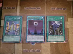 YUGIOH SKYSCRAPER RARE + 2 HERO CITY DP06 SUPER + SKYDIVE SCORCHER DUSA ULTRA NM - Image 1
