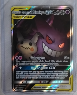 Gengar & Mimikyu GX Full Art TAG TEAM Holo Ultra Rare 165/181 SM-Team Up - Image 1