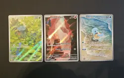 Pokemon 151 illustration rare Kanto Starter Set Charmander Squirtle Bulbasaur - Image 1