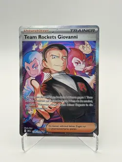 Pokemon Team Rocket's Giovanni Full Art Trainer 238/182 Secret Rare NM (Deutsch) - Image 1