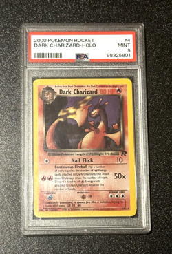 PSA 9 ⭐ DARK CHARIZARD #4 HOLO 2000 POKEMON TEAM ROCKET – WOTC - Image 1
