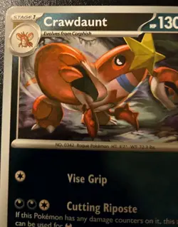 Crawdaunt 085/132 Reverse Holo Uncommon Mega Evolution Pokemon TCG - Image 2