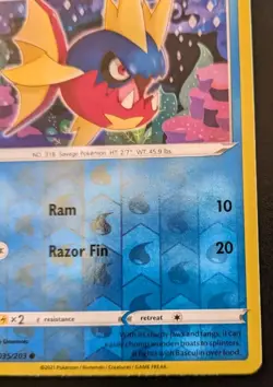 Carvanha 035/203 Reverse Holo Common Sword & Shield: Evolving Skies Pokemon TCG - Image 5