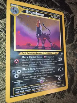 Pokemon Neo Revelation Houndoom Holo Dark 8/64 2000 Vintage Swirl Rare TGC - Image 2