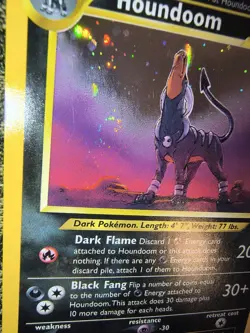 Pokemon Neo Revelation Houndoom Holo Dark 8/64 2000 Vintage Swirl Rare TGC - Image 4