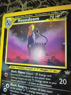Pokemon Neo Revelation Houndoom Holo Dark 8/64 2000 Vintage Swirl Rare TGC - Image 5