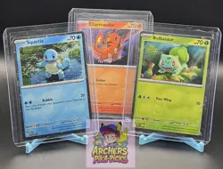 BULBASAUR-CHARMANDER-SQUIRTLE-046-047-048-PROMOS-💫SWIRLS💫-POKEMON 151-SHIPPED! - Image 1