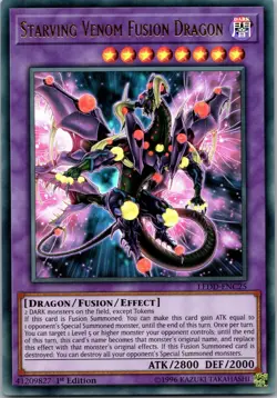 Yugioh Starving Venom Fusion Dragon LEDD-ENC25 1st Edition Ultra Rare NM - Image 1