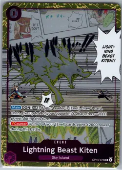 Lightning Beast Kiten OP15-076 English Adventure on Kami's Island - One Piece NM - Image 1