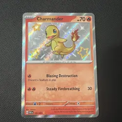 Pokemon Charmander 109/091 SV: Paldean Fates Shiny Rare Holo Card - Image 1