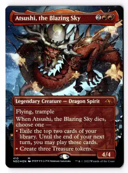 Atsushi, the Blazing Sky (Borderless) 410 Kamigawa: Neon Dynasty Foil LP - Image 1