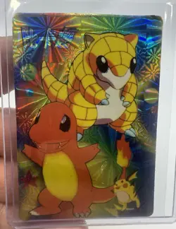 Bandai Pokemon Pocket Monsters Anime Hologram Card Charmander Sandshrew 1998 Vi… - Image 1