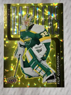 2025-26 UD Series 1 Rare Gold Dazzler Flip Gustavsson Minnesota Wild DZ-48 Gold - Image 1