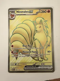 Pokemon Ninetales EX Full Art Rare TCG Card English, 151 Series, Card 186/165 - Image 1