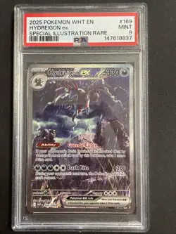 Pokemon TCG Hydreigon EX Sir White Flare Card 169/086 English Edition PSA 9 - Image 1