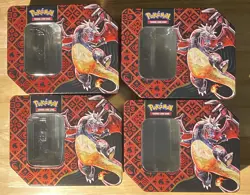 4X Lot Pokemon TCG - Paldean Fates - Charizard ex - Tin (EMPTY) - Image 1
