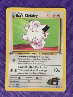 2000 Pokemon Gym Heroes 1st Edition Erika's Clefairy #25/132 HP - Image 1