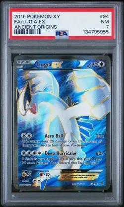 2015 POKEMON XY ANCIENT ORIGINS #94 FULL ART/LUGIA EX PSA 7 - Image 1