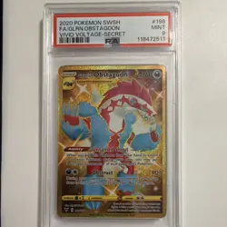 Pokemon Galarian Obstagoon Secret Rare Holo PSA 9 198/185 Vivid Voltage 2020 - Image 1
