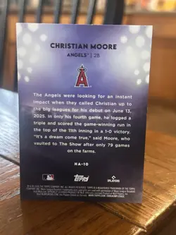 2026 Topps Series 1 - Home Field Advantage Christian Moore #HA-10 (RC) - Image 2