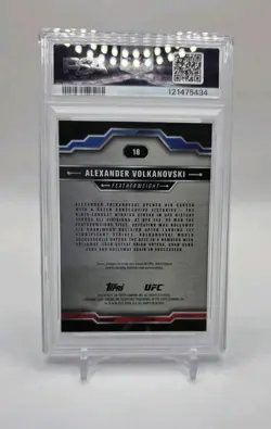 2025 UFC Topps Chrome ALEXANDER VOLKANOVSKI Orange Geometric /25 PSA 10 - Image 2
