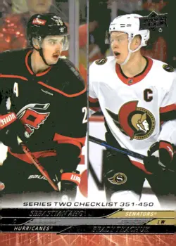 Sebastian Aho/Brady Tkachuk 2024-25 Upper Deck #450 Hurricanes/Senator ID:133272 - Image 1