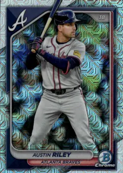 2024 Bowman Chrome Austin Riley #28 Mojo Refractors Atlanta Braves 23N - Image 1