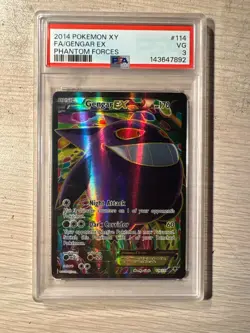 2014 Pokemon XY Phantom Forces Full Art Gengar EX 114/119 Holo PSA 3 - Image 1