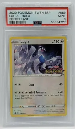 2020 Pokemon BSP Promo Vivid Voltage #69 PSA Mint 9 Prerelease - LUGIA - Image 1